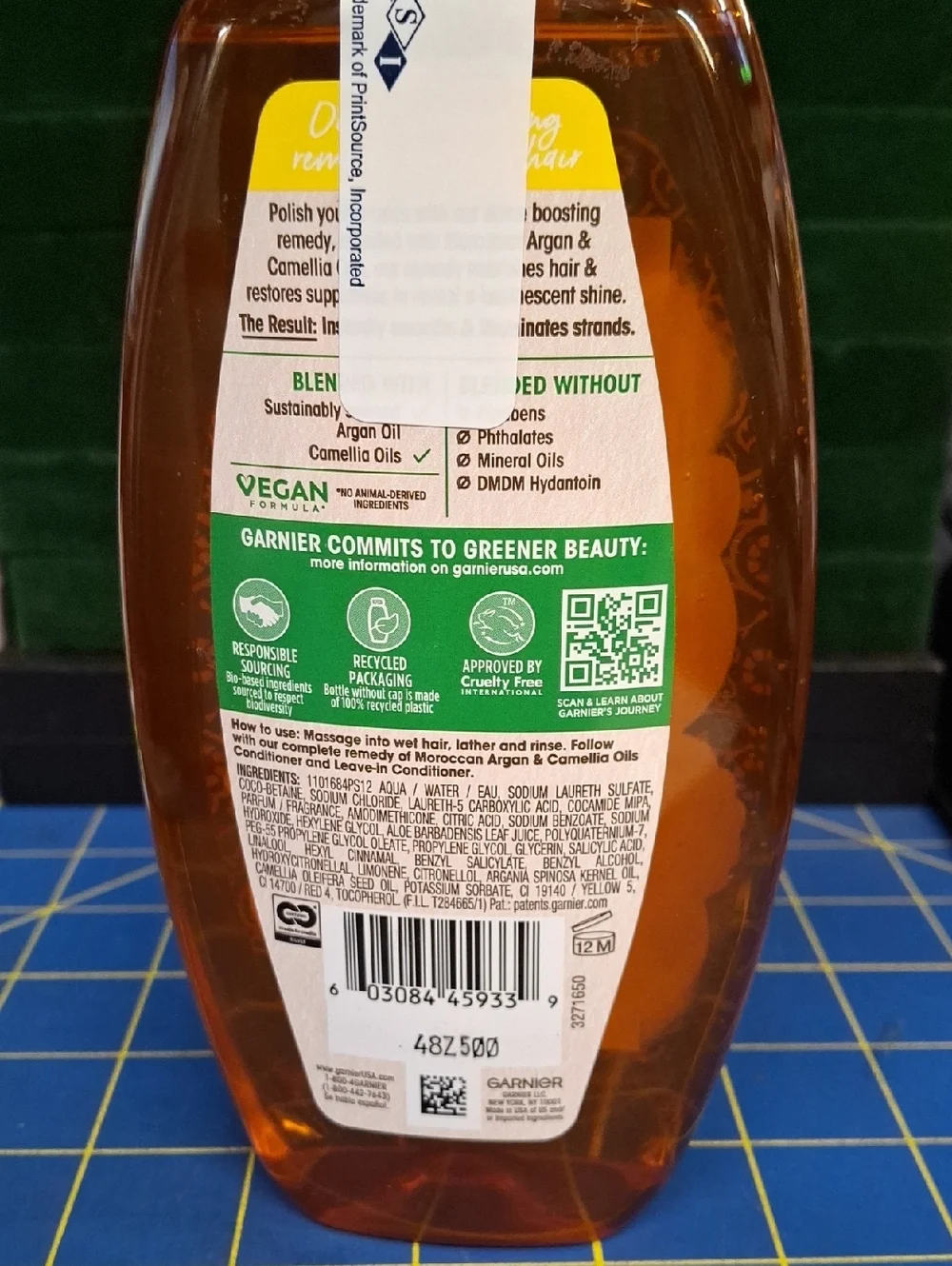 Garnier Whole Blends Moroccan Argan Illuminating Shampoo 370ml New